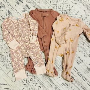 3 piece newborn baby girl sleepers